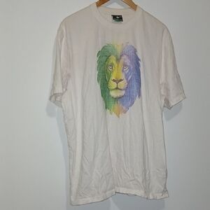 LRG Men embroidery Lion Graphic T Shirt Size XL 100 percent cotton NWOT